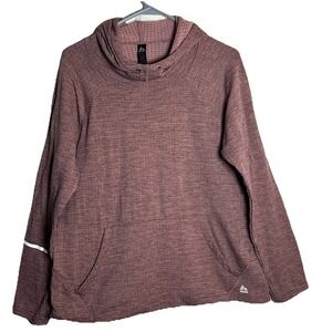RBX Womens XL Mauve Cowl Neck Hoodie Pullover Stretch Activewear Top